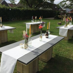 Steigerhout Dinertafel groot 210x90cm (±8pers. per tafel)