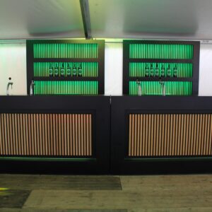 Achterwand Zwart incl. Led verlichting, 2 deurs koelkast/koeling met flessennest op trolley