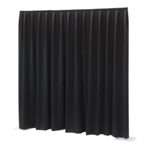 Pipe en drape zwart (hoogte max. 2,5m) compleet incl. doek per meter