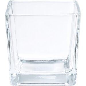 Theelicht glas vierkant incl. kaars