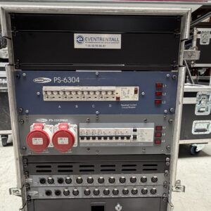 Evenementenrack stroom 1: 63A verdeler (4x 32A Out), Krachtverdeler 32a (2x 16a 6x 230v 1x 32a doorlus)