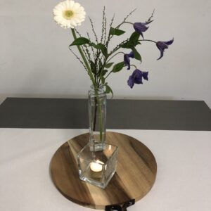 Hout schijf met leder bandje