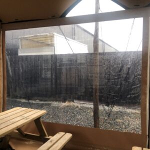 Raamzeil Stretchtent Strak Zandkleur Set 20m