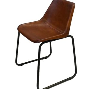 Stoel Cognac zitting Industrieel zwart frame