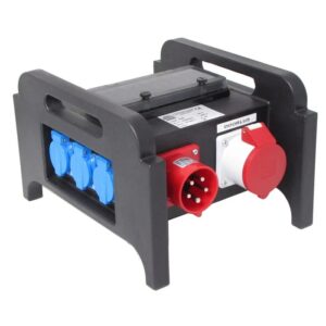 Krachtverdeler stapelbaar 32a (6x 230v, 2x 16a 5p out, 1x doorlus 32A) incl. 16a blokje