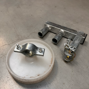Wielset voor afzethek (wiel+schanier)