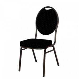 Stackchair luxe zwart gestoffeerd stoel